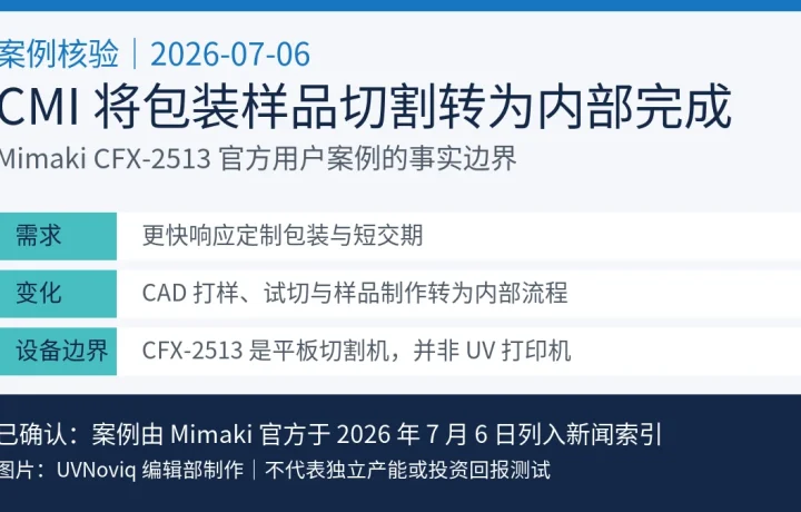 CMI 使用 Mimaki CFX-2513 将定制包装打样与试切转为内部流程的案例数据卡