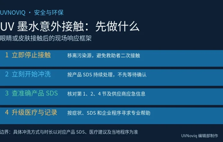 UV 墨水溅到眼睛或皮肤后的四步现场响应框架