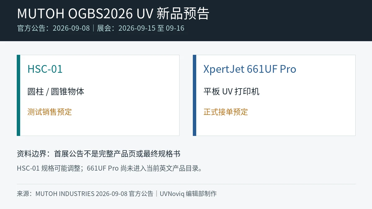 MUTOH 在 OGBS2026 首展 HSC-01 与 XpertJet 661UF Pro 的官方事实卡
